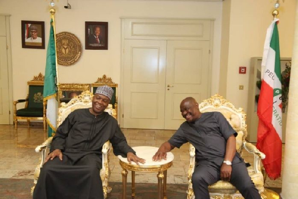 Former Senate President, Bukola Saraki and FCT Minister, Nyesom Wike
