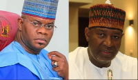 A photo collage of Yahaya Bello and Sirika