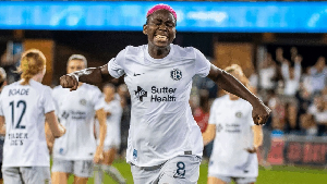 Oshoala in action for Bay Arena