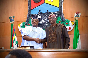 Lagos Governor Babajide Sanwo-Olu and Speaker of the Lagos State House of Assembly, Mudashiru Obasa
