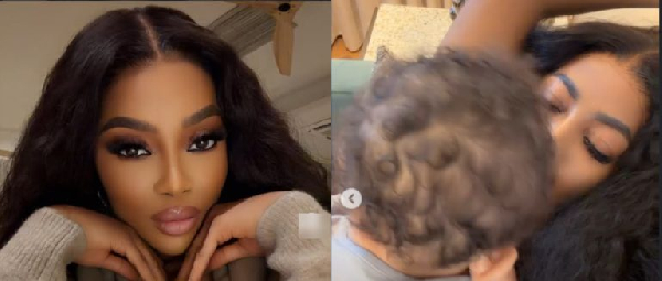 Toke Makinwa and baby