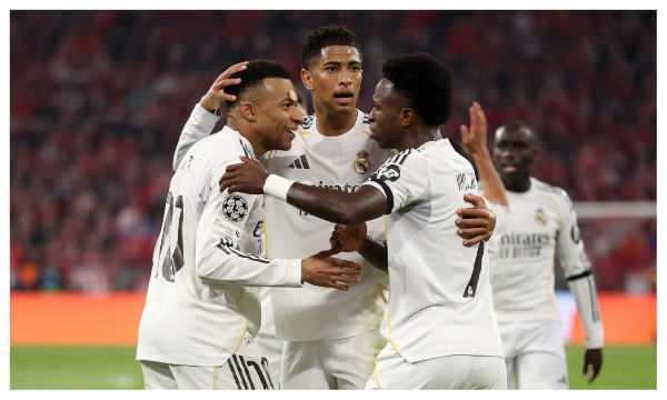 Real Madrid trio of Kylian Mbappe, Vinicius Jr and Jude Bellingham