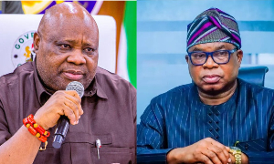 A photo collage of Governor Ademola Adeleke and Bola Oyebamiji