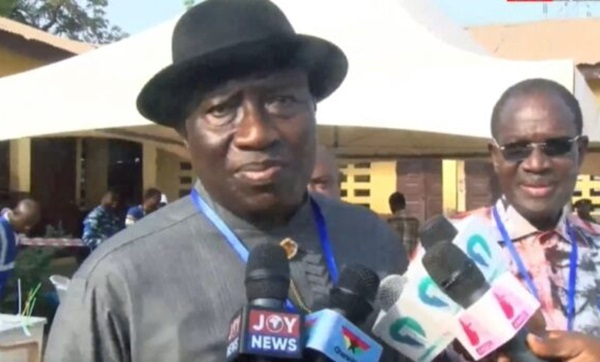Goodluck Jonathan commends peaceful start to Ghana's elections