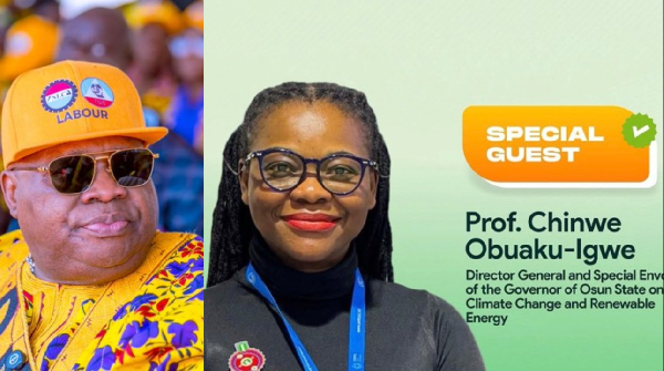 Governor Ademola Adeleke and Chinwe Obuaku