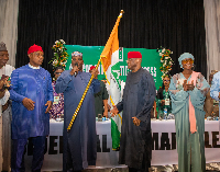Atiku Abubakar receiving ADC flag