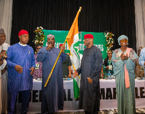 Atiku Abubakar receiving ADC flag