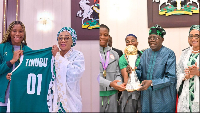 Tinubu, wife with some Super Falcons and D'Tigress players