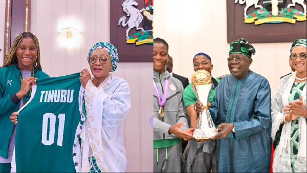 Tinubu, wife with some Super Falcons and D'Tigress players