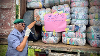 A Customs officer and the intercepted consignment