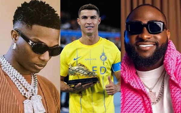 Wizkid, Cristiano Ronaldo and Davido