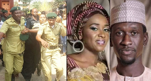 Maryam Sanda and husband plus a photo during her sentencing Maryam Sanda and husband plus a photo during her sentencing
