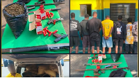 Photo of the suspects and retrived items